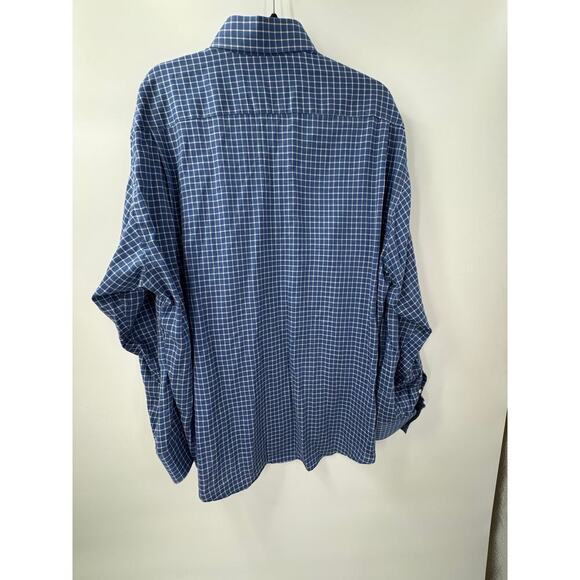 Canali Men's Blue & White Checkered Cotton Button-Down Shirt Size 43/17 Italy - Picture 8 of 8